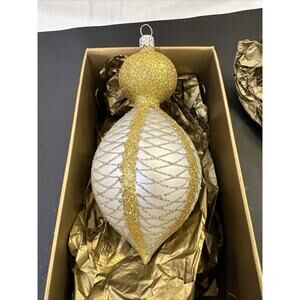 Waterford Double Glitter Onion Christmas Holiday Ornament Italy